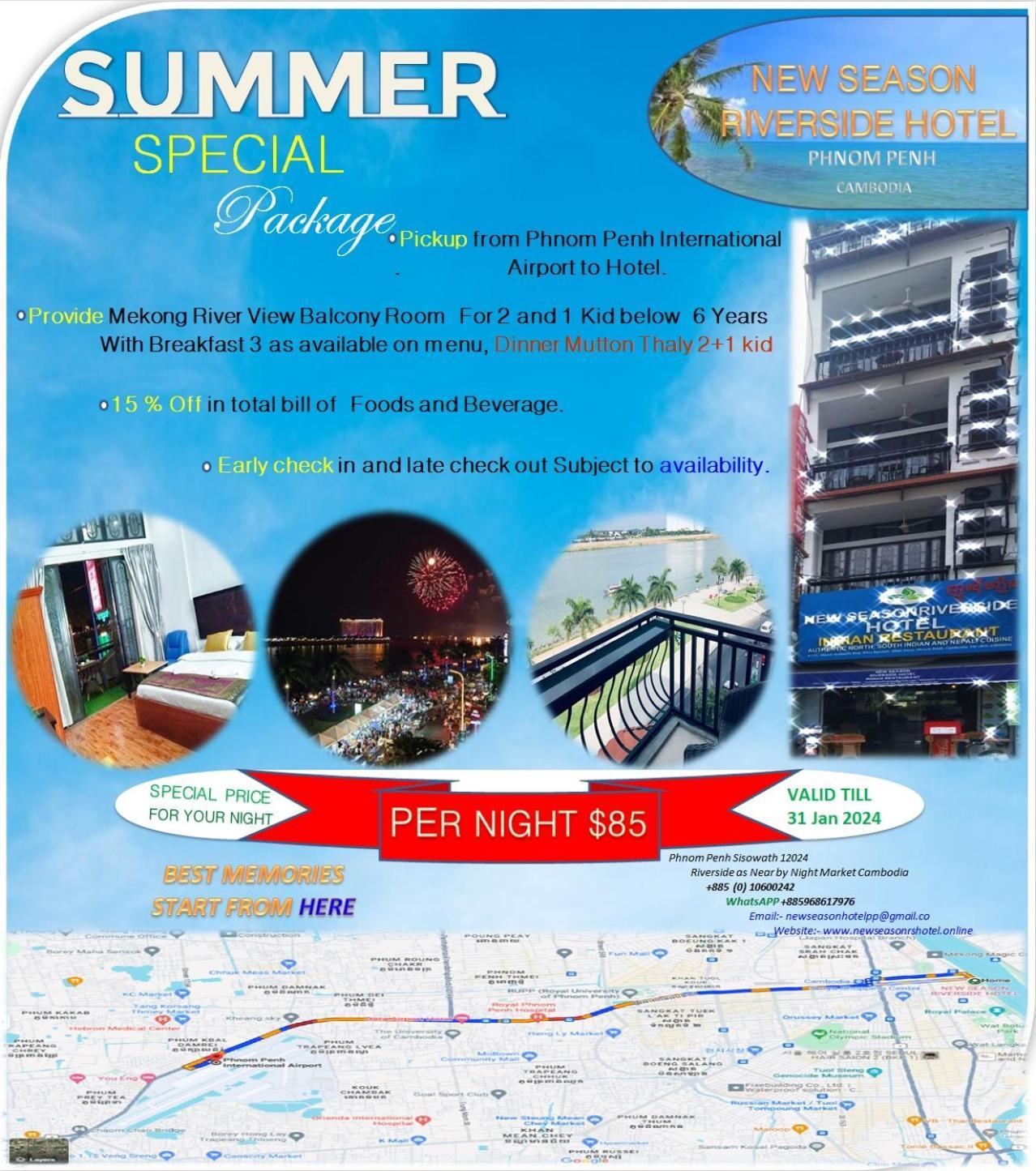 New Season Riverside Hotel Phnom Penh Eksteriør bilde
